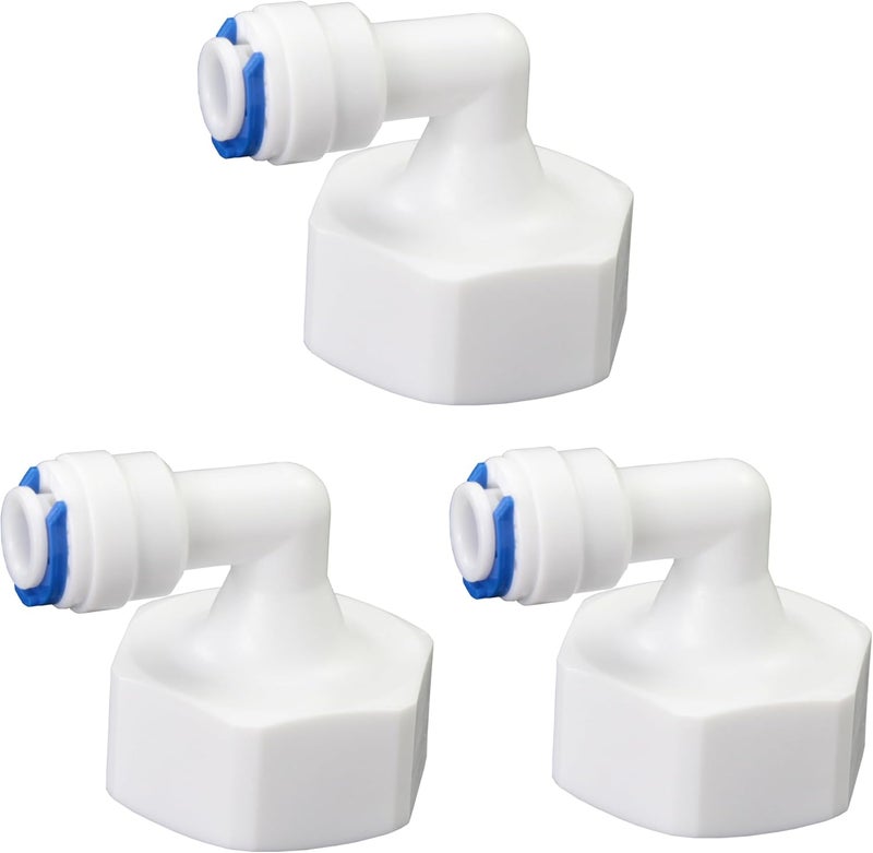 AimatRun 3/4 "internal thread elbow 1/4" outer diameter push in quick connect, reverse osmosis water filter hose double joint, pre purifier, water purifier, water pipe kit, FNPT internal thread plastic adapter - Image 1
